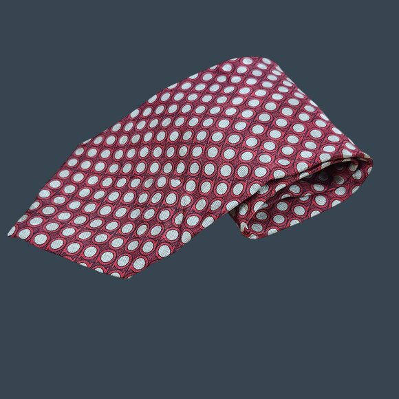 Ron Chereskin Handmade Red & White Polka Dot Silk Tie 55" - Picture 1 of 6